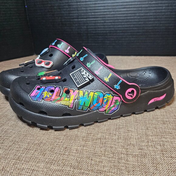 Skechers Black Women's Foamies Arch Fit Footsteps Stardust Clog Size 7.5 New - Picture 6 of 11